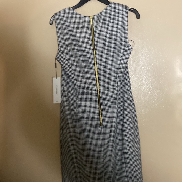 Calvin Klein Black and White houndstooth Sleeveless Sheath Dress - Picture 8 of 16